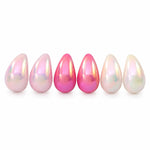 El Regalo 3 Pairs Glossy Gradient Pink Teardrop Stud Earrings Combo for Women & Girls | Elegant Minimalist Statement Studs for Casual Use, Party, Office and Gifting