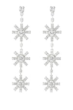 El Regalo Elegant Snowflake Crystal Dangle Earrings for Women & Girls | Long Sparkling Rhinestone Drop Earrings | Winter Christmas Party Jewellery | Festive Fashion Earrings Gift for Her