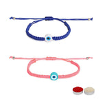 El Regalo 2PCs Rakhi Combo Set for Bhai-Bhabhi or Bhai-Bhatija/Bhatiji- 2 Evil Eye Rakhis Set with Roli Chanwal, Rakhi Card in Rakhi Gift Box (Option-5)
