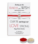 El Regalo Fancy Red Evil Eye Rakhi for Brother/Bhai- Designer Evil Eye Rakhi for Brother with Roli Chawal, Rakhi Message Card in Rakhi Gift Box (Pink Evil Eye)
