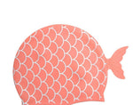 El Regalo 1PC Cute Mermaid Fish Tail Silicon Swimming Cap for Kids, Girls, Boys, and Teens (Orange)