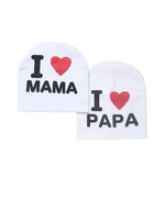 EL REGALO Unisex Kids Pack of 2 Printed Beanie White