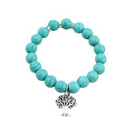 El Regalo Beaded Rope Unisex Bracelet for Girls/Boys/Men/Women Bohemian Jewelry Gift- Turquoise Green Beaded Bracelet Jewlery (Tree)