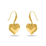 El Regalo Stainless Steel Heart Hoop Earrings- Waterproof/Anti-Tarnish Vintage Love Drop Huggie Hoop Earrings for All Day Wear (Gold-Hook)