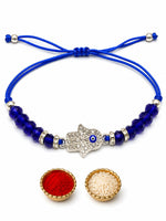 El Regalo Fancy Hamsa Hand Evil Eye Protection Bracelet Rakhi for Brother