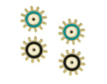 El Regalo 2 Pairs Evil Eye Enameled Post Back Stud Earrings for Girls & Women- Cute & Colorful Turkish Lucky Evil Eye Studs (Evil Eye Studs Option-2)