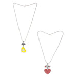 El Regalo 2 PCs Best Friend BFF Enamel Hearts Unisex Pendant Necklaces Set for Kids/Girls/Boys/Besties/Soul Sisters (Option-1)