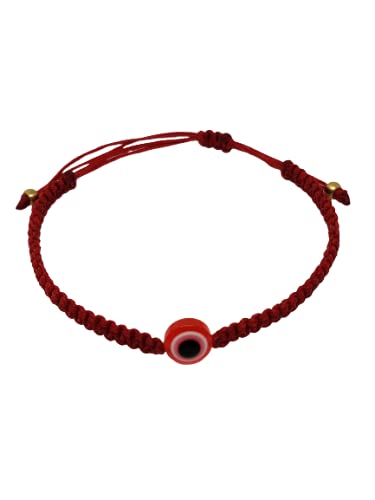 El Regalo Cute Evil Eye Bracelet - Lucky Evil Eye Adjustable Unisex Bracelet Avoid Negative Energy for Girls/Boys/Men/Women (Red)
