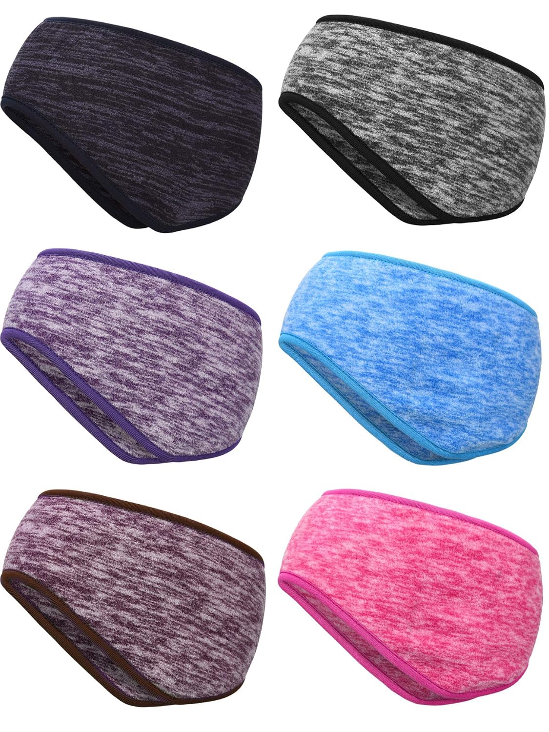 BBTO 6 Pieces Ear Warmer Headbands Winter Ear Muffs Headband Sports Full Cover Headbands for Outdoor Activities Sports Fitness (Color Set 2)