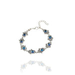 El Regalo Evil Eye Hamsa Hand Turquoise Green Beads Bracelet for Girls & Women- Antique Finish Hamsa Hand Sleek Bracelet (Blue Evil Eye Beads)