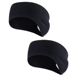 El Regalo 2 PCs Winter Fleece Ponytail Headbands- Ear Warmer/Earmuff Headbands with Ponytail for Men, Women, Girls, Boys Fleece Ear Warmers Headband for Cold Weather Ski Yoga (Black & Black)
