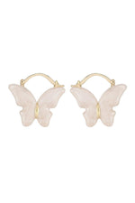 El Regalo Elegant Butterfly Hoop Earrings for Girls & Women- Exquisite Enamel Butterfly Hoop Earrings (Pink)