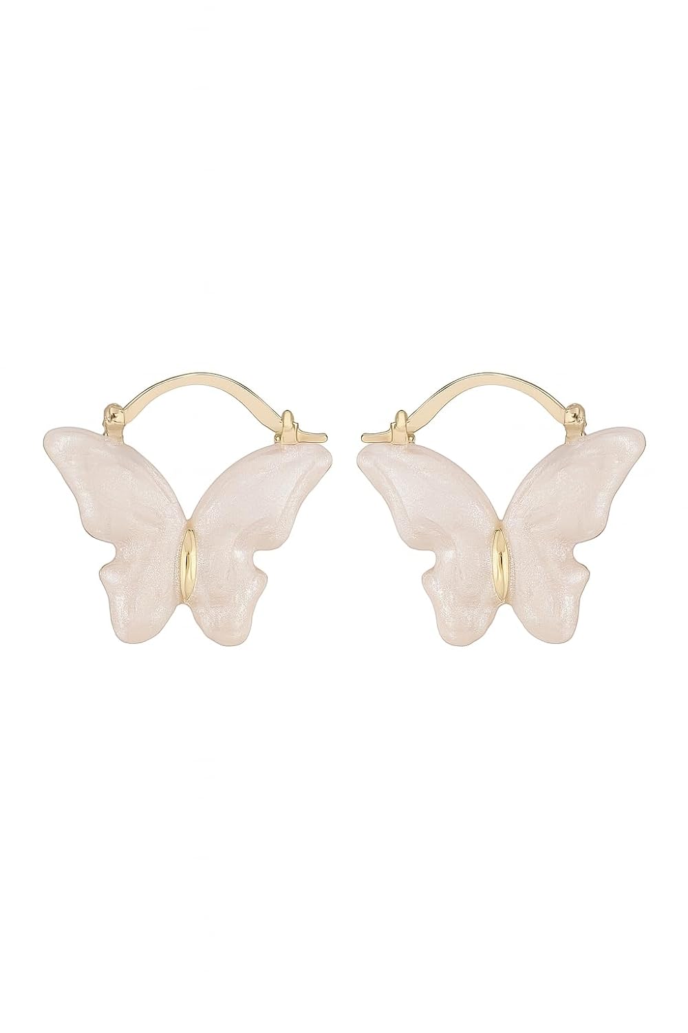 El Regalo Elegant Butterfly Hoop Earrings for Girls & Women- Exquisite Enamel Butterfly Hoop Earrings (Pink)