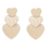 El Regalo Romantic Heart Tassel Metal Texture Long Earrings For Girls & Women Girls- Valentines Day Gift (Matt Golden)