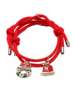 EL REGALO Christmas Unisex Kids 2 Red White Wraparound Bracelet