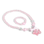 El Regalo 1 Pair Girls Kids Glittery Star Beads Princess Necklace & Bracelet Sets- Acrylic Star Beads Princess Necklace Bracelet Jewelry Set for Girls Kids (Pink Star)
