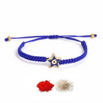 El Regalo 1 PC Star Evil Eye Nazaria Rakhi for Brother- Rakhi Gift Box with 1 PC Rakhi, Shagun Pack & Rakhi Message Card in Gift Box - Rakhi for Bhai/Bhabhi/Bhatija/Bhatiji (Blue Star Evil Eye)