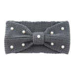 El Regalo Knitted Woolen Pearls Headband, Headwrap, Ear Warmer, Ear Muffs Band, Winter Headbands for Girls, Teens & women (Gray)