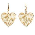 El Regalo Beautiful Transparent Heart Dried Flower Earrings for Women | Handmade Real Dried Floral Resin Dangle Earrings | Lightweight Bohemian Style Camellia Flower Earrings | Elegant Jewelry Gift (style-1)