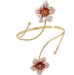 El Regalo Floral Enamel Armlet/Bajuband for Women & Girls - Adjustable Gold-Plated Upper Arm Cuff Bracelet | Bohemian Armlet for Weddings, Festivals & Dance Performances (White Shade)