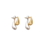El Regalo Two-Tone Front-Back Metal Drop Earrings - Vintage Retro-Style Stud Earrings for Girls/Women
