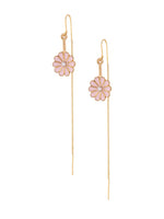 El Regalo Delicate & Classy Needle Threader (Sui Dhaga) Chain Tassel Earrings for Women/Girls- Fancy Threader Earrings (Golden Shell Pearl)
