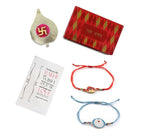 El Regalo 2 PCs Kids Rakhis Combo Set - beautiful 2 Kids Rakhis Set with shagun, Rakhi Message Card in Rakhi Gift Box for Little Brother/Niece/Nephew (Angry Bird & Doremon Rakhi)