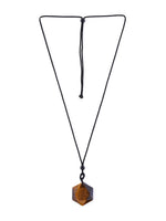 El Regalo Natural Healing Stones Hexagram Pendant Unisex Necklace for Men/Women (Brown Tiger Eye)