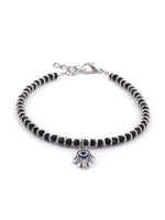 El Regalo 1 Leg Evil Eye Hamsa Hand Black Beads Nazaria Anklets Set- 1 PC Evil Eye Fashion Anklet for Women & Girls (Hamsa Hand Anklet)
