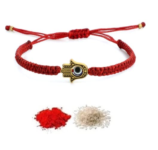 El Regalo Rakhi for Brother - Elegant Rakhi Combo with 1 Evil Eye Rakhi, shagun & Message Card in Rakhi Gift Box for Kids/Teens or Adult (Option-7)