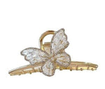 El Regalo Fancy Large Shark Hair Clutcher Clip - Metal Rhinestone Crystals Butterfly Hair Claw for Women - Wedding/Party Hair Accessories