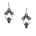 El Regalo Oxidized Silver Brass Earrings with Stones for Girls & Women Vintage Flower Oxidized Earrings for office and casual outings