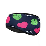 El Regalo 1 PC Ear Warmer Headband, Cozy Fleece Ski Ear Muff Stretch Winter Earmuff Headband Hair Band Running Headband for Girls, Boys, Men & Women (Black with Pink Heart)
