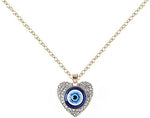 El Regalo Evil Eye Pendant Necklace for Girls & Women | Evil Eye Necklace Third Blue Eyes Amulet Protection Pendant for Girls & Women (Heart Golden)