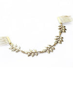 El Regalo Fancy Gold Tassel Floral Leaf Hair Jewelry | Head Chain with Clips for Girls & Women
