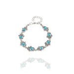 El Regalo Evil Eye Hamsa Hand Turquoise Green Beads Bracelet for Girls & Women- Antique Finish Hamsa Hand Sleek Bracelet (Turquoise Green Beads)