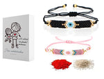 El Regalo Fashion Miyuki Evil Eye Bracelet | Japanese Miyuki Seed Beads Lucky Unisex Bracelets for All | Handmade 100% Authentic Japanese Miyuki Seed Beads Bracelets (Pink)