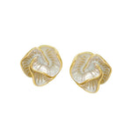 El Regalo Enamel Flower Studs Earrings for Women/Girls- Elegant White Camellia Floral Stud Earrings