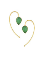 El Regalo Beautifully Handcrafted Gold Plated Brass Party Earrings- Trendy & Contemporary Stones Statement Earrings for Women (Green)
