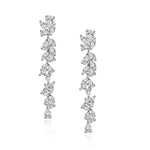 El Regalo Womens Leaf Cubic Zirconia Bridal Earrings for Wedding- Teardrop Crystal Chandelier Dangle Earrings - Flower Vine Diamond Drop Earrings