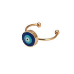 El Regalo Enameled Evil Eye Adjustable Finer Rings For Girls/Women | Evil Eye Ring (Blue)