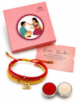 El Regalo OM Bracelet for Boys/Men- Hand Woven Macrame Adjustable OM Bracelet for Him (Style 1)