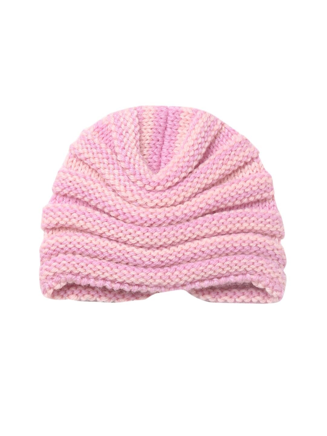 EL REGALO Kids Self Design Acrylic Beanie Pink
