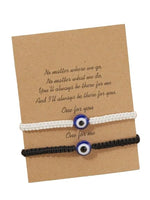 El Regalo Unisex 2PCs Evil Eye Best Friends/Couples Bracelets Set for Besties/Best Friends- Pinky Promise Distance Evil Eye Bracelets Set