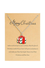 El Regalo Christmas Pendant Necklace for Girls & Women | Cute Xmas Charm Necklaces with Gift Card | Santa, Tree, Penguin, Elf, Mitten, Box & Festive Winter Designs | Holiday Jewellery for Kids & Adults (Gift Box Necklace)