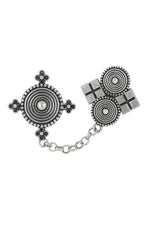 El Regalo Unique Oxidized Brass Floral Finger Rings with Chain- Silver Lookalike Oxidized Chain Dual Finger Adjustable Designer Rings (Style-2)