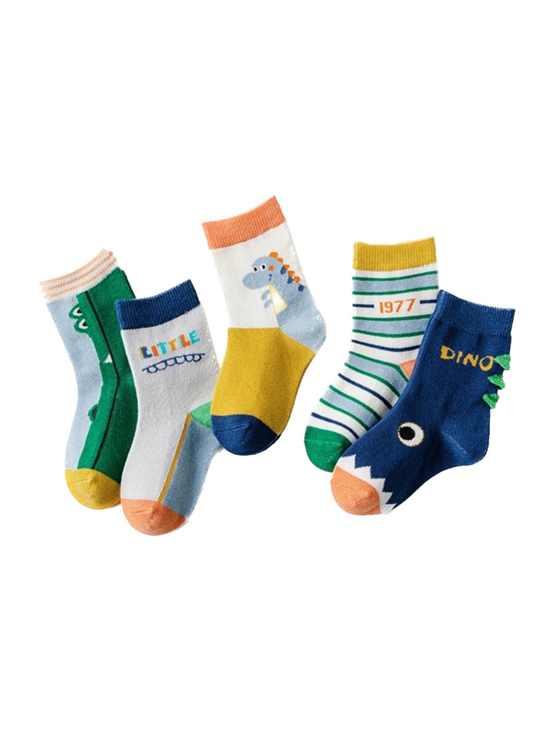 EL REGALO Kids Pack Of 5 Patterned Calf-Length Socks