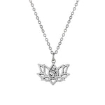 El Regalo Yoga Lotus Flower Necklace with Om Symbol | Yoga Meditation Spiritual Lotus Om Necklace for Her