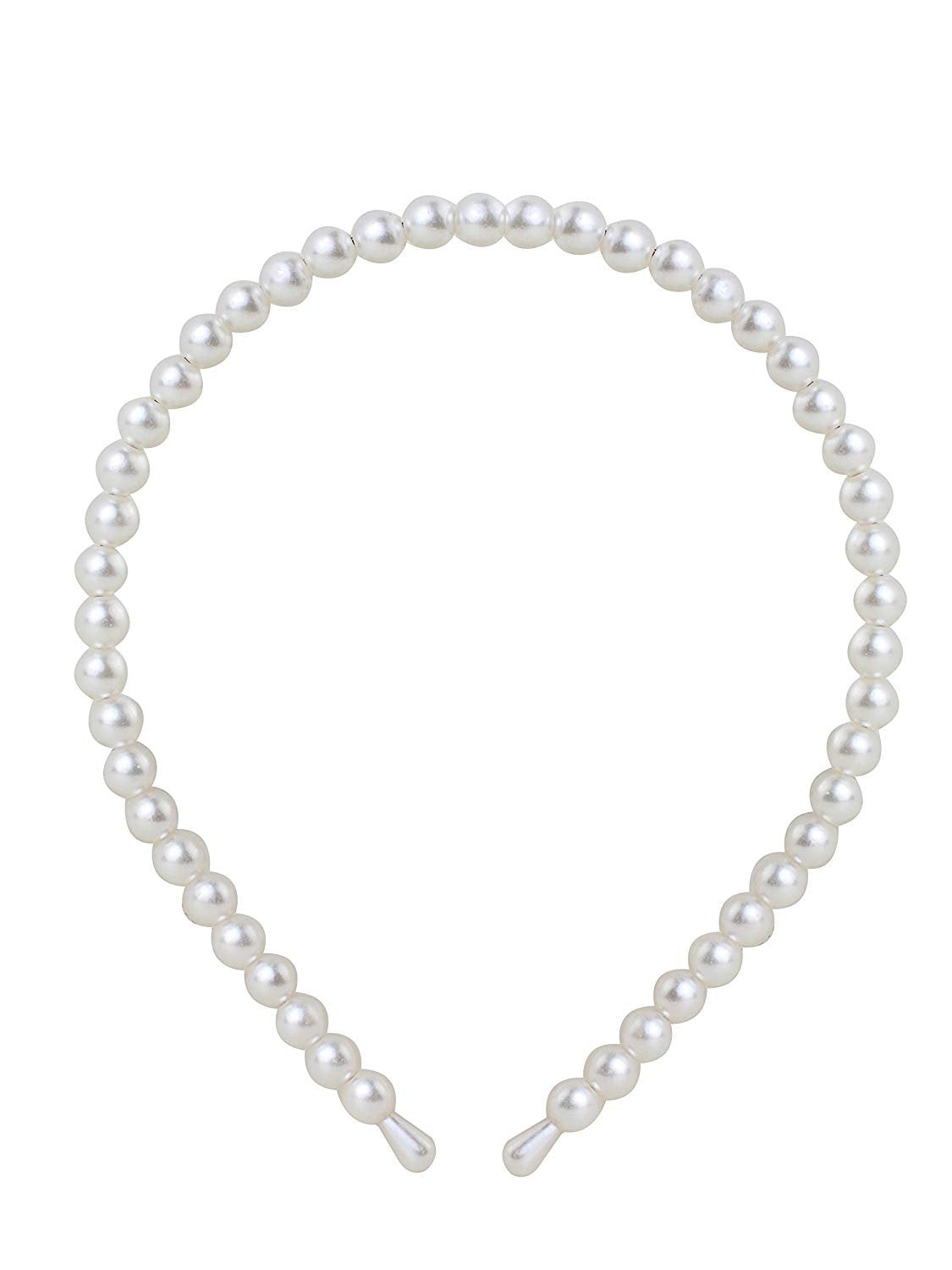 El Regalo Graceful Pearl Beads Decoration Plastic Hair Band for Kids, Girls and Women (White)