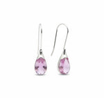 El Regalo Beverly Mint Designs Minimalist Teardrop Drop Earrings for Women & Girls - Classy Pastel Glass Stone Dangle Hooks for Western & Indo-Western Outfits (Lavender Mist)